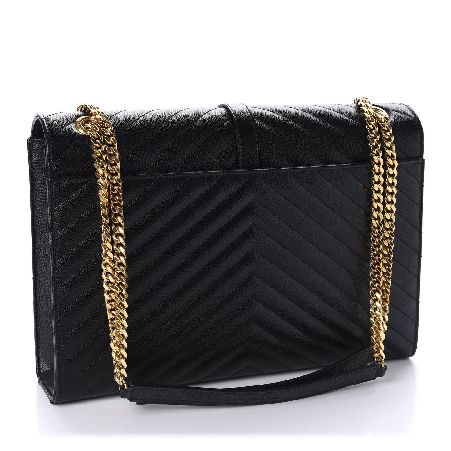 Grain De Poudre Matelasse Chevron Large Monogram Satchel Black