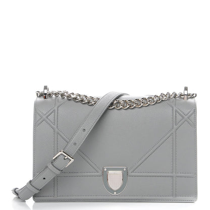 Christian Dior Grained Calfskin Medium Diorama Flap Bag Gris 1 of 11