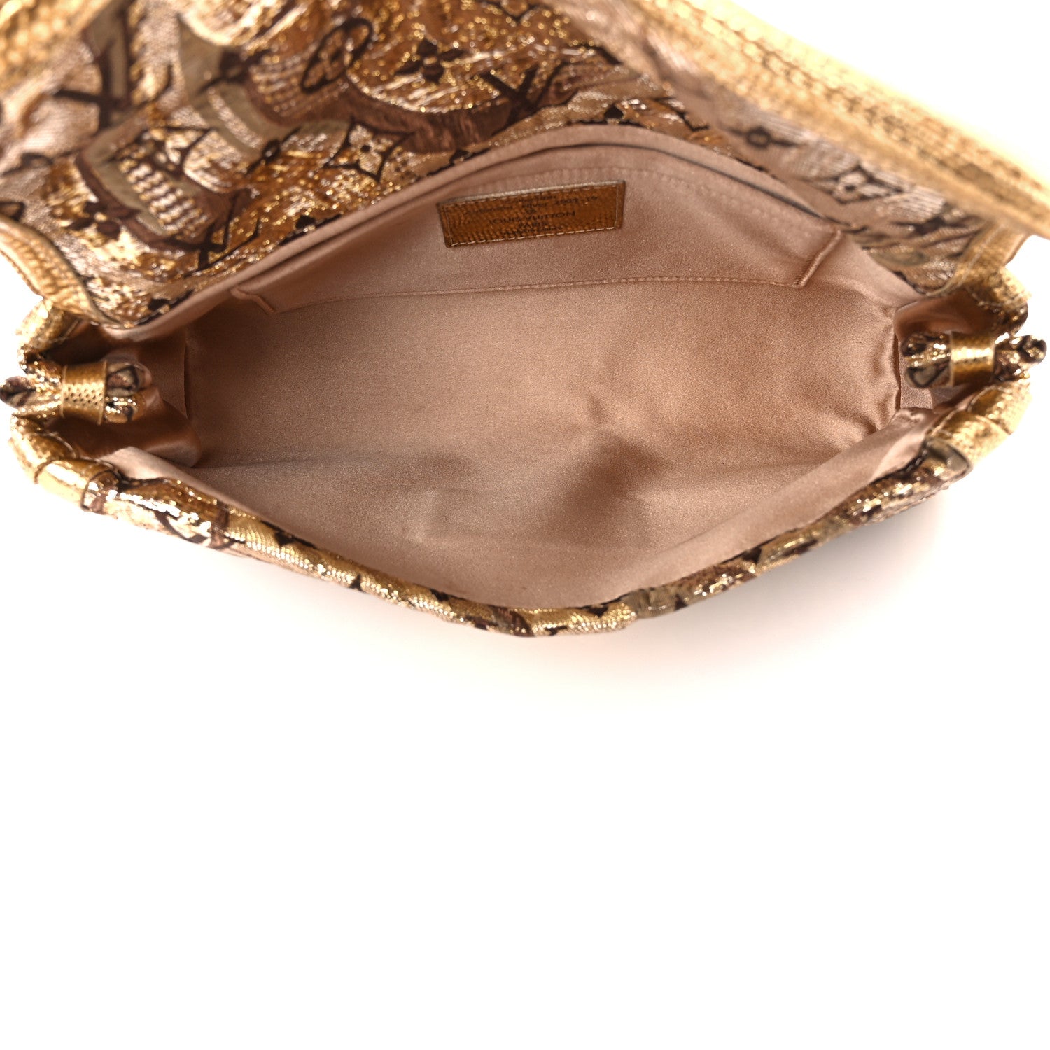 Louis Vuitton Monogram Brocade Thalie Clutch Gold 5 of 10