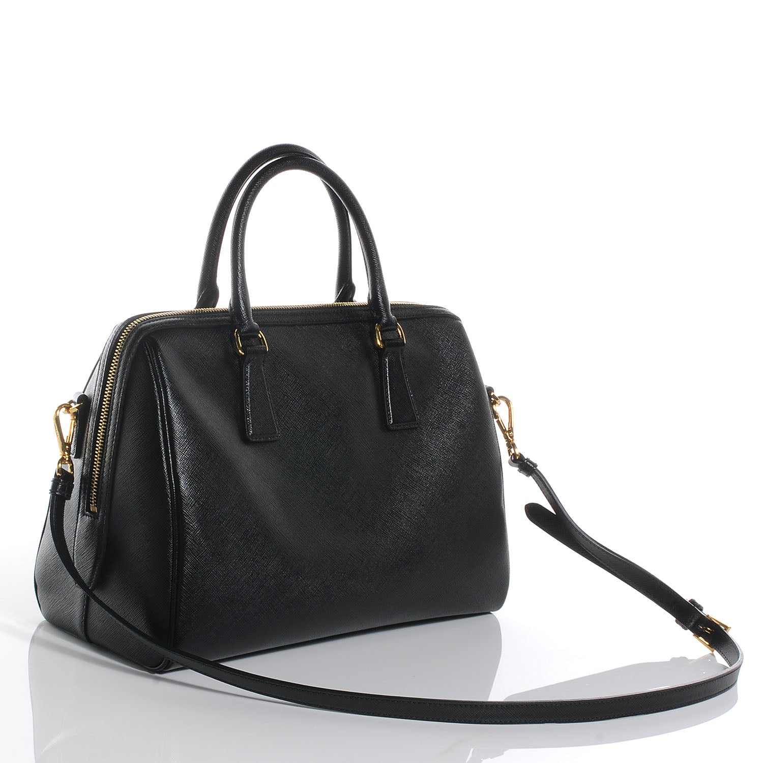 Prada Saffiano Lux Bowler Black 3 of 8