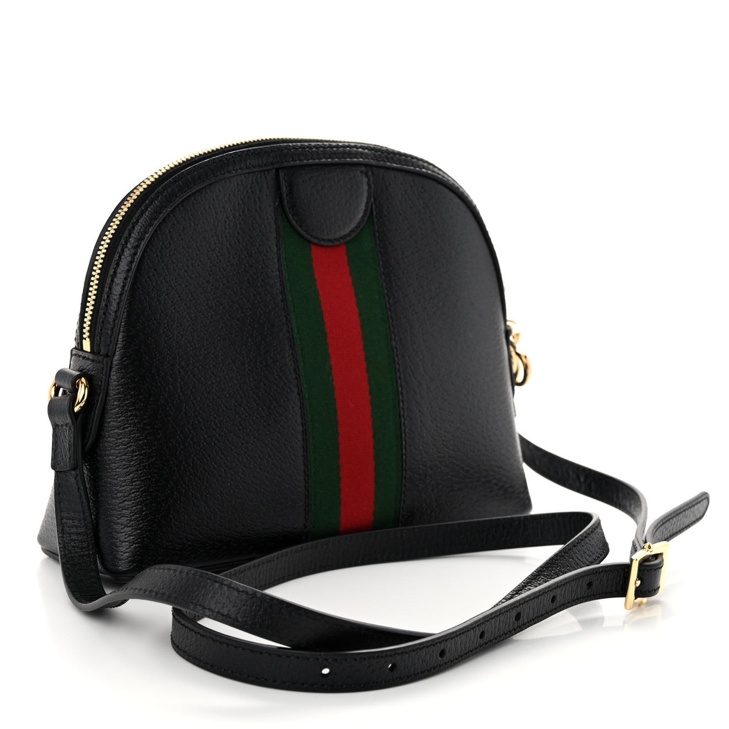 Calfskin GG Web Small Ophidia Dome Shoulder Bag Black