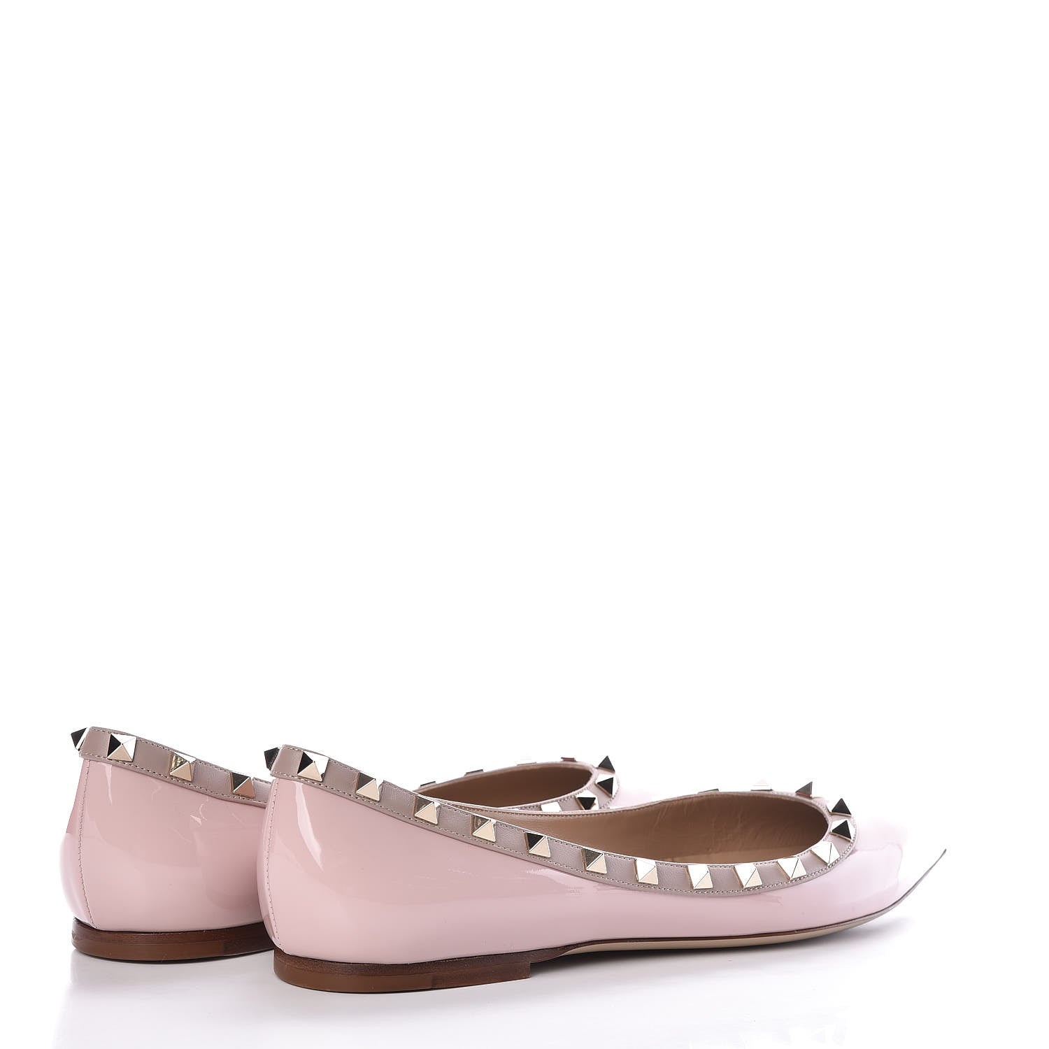 Valentino Garavani Patent Nappa Rockstud Ballerina Flats 41 Water Rose Poudre 4 of 8