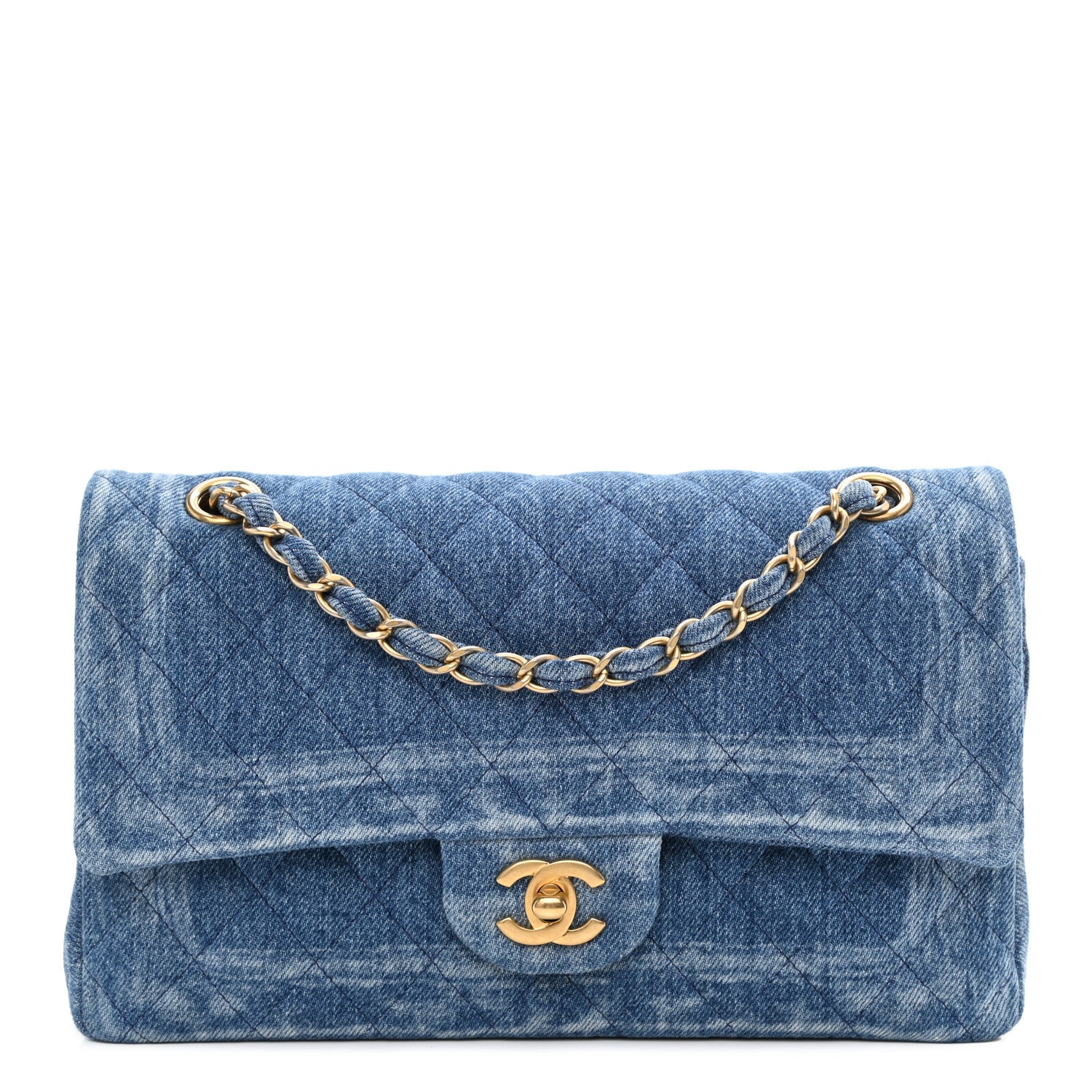Chanel Denim Quilted Medium Double Flap Blue 1 of 9