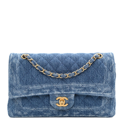 Chanel Denim Quilted Medium Double Flap Blue 1 of 9