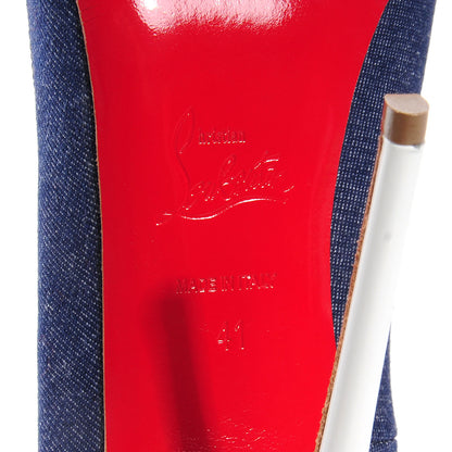 Christian Louboutin Denim Jazz Calf So Kate 120 Pumps Blue White 41 6 of 7