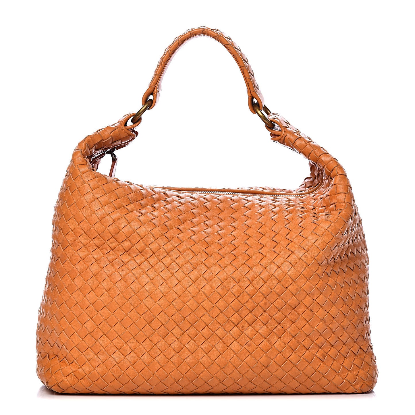 Nappa Intrecciato Pyramid Hobo Saffron