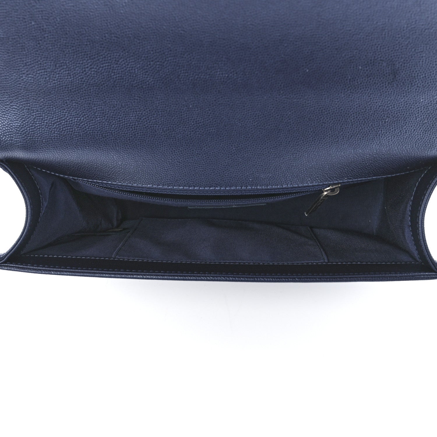 Chanel Metallic Caviar Quilted New Medium Boy Flap Navy 4 of 11