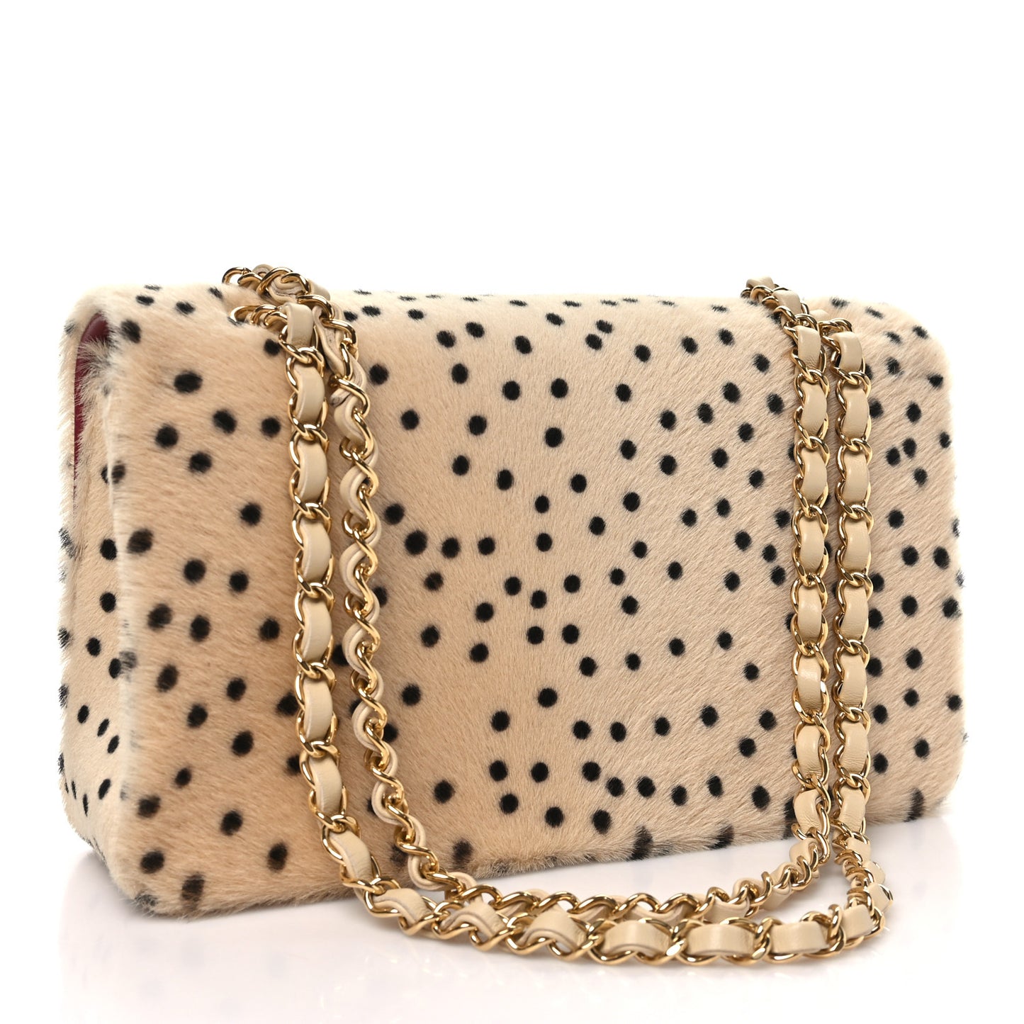 Pony Hair Cheetah Printed Creative Fabrics Flap Light Beige Black