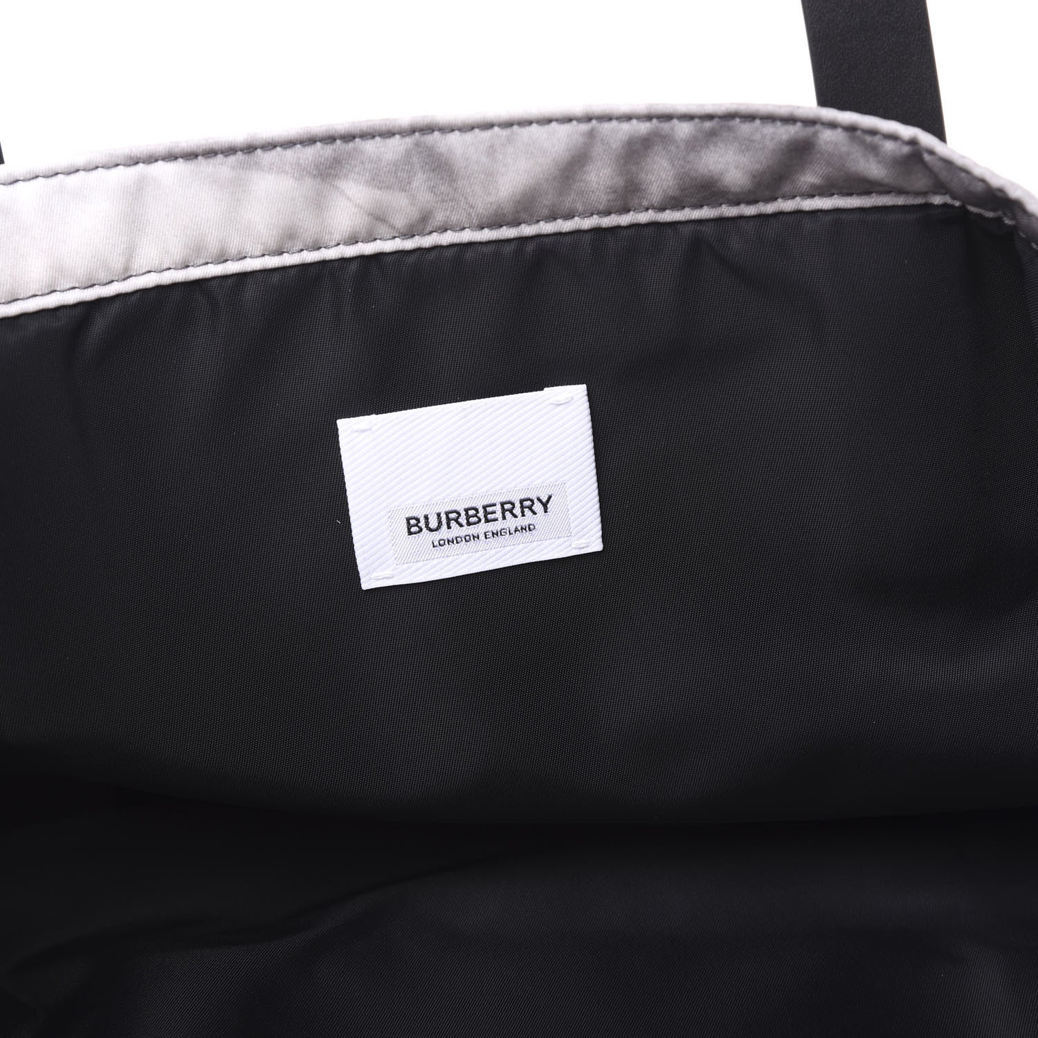 Burberry Nylon London Montage Print Flat Tote Bag Black 7 of 9