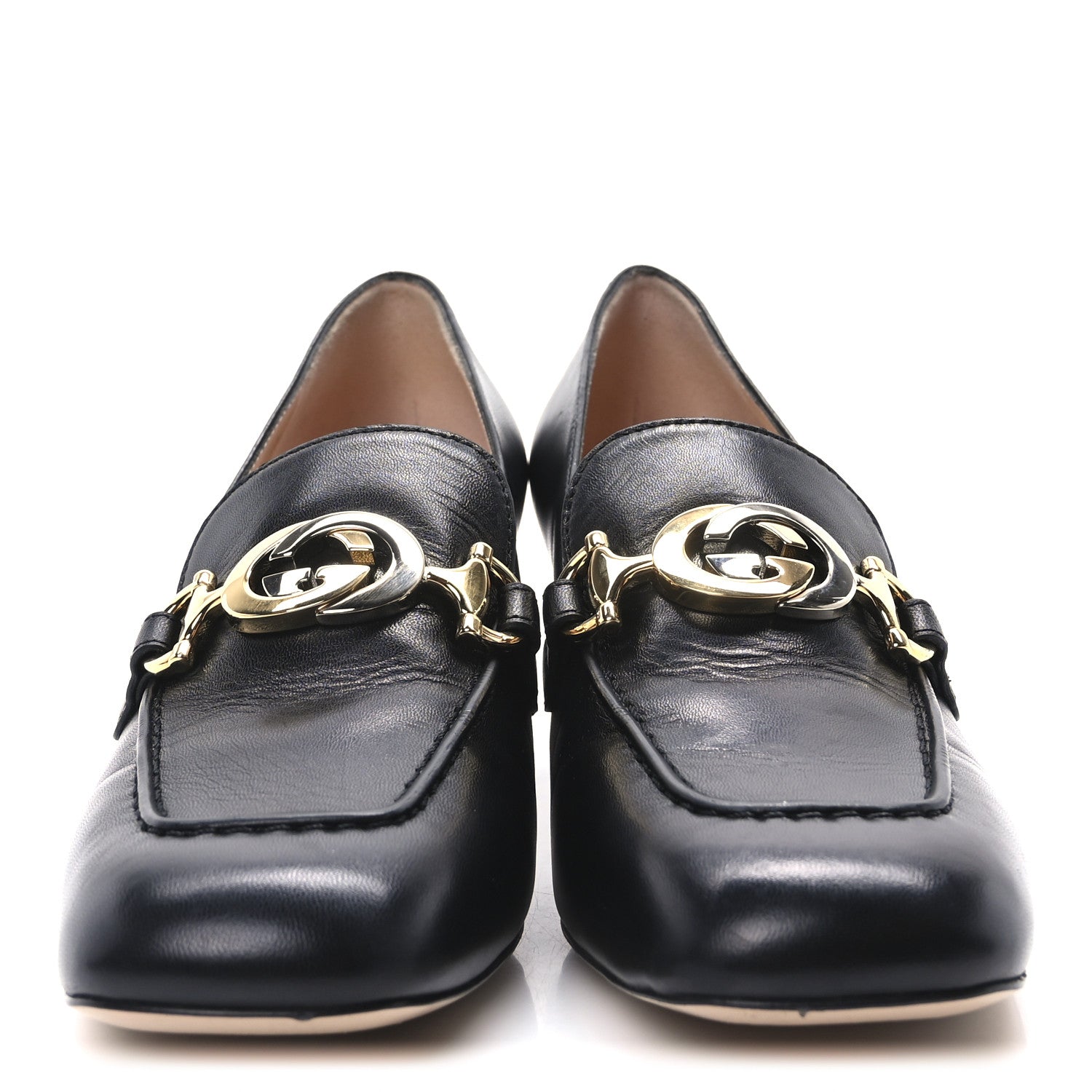 Gucci Malaga Kid Zumi Mid Heel Loafers 37 Black 3 of 9