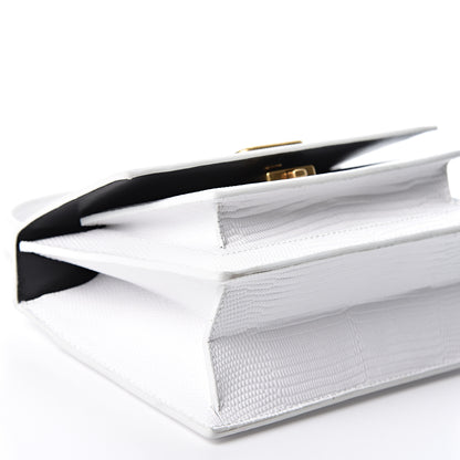 Balenciaga Patent Calfskin Lizard Embossed XS Sharp Top Handle Bag White 7 of 8