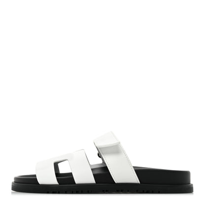 Hermes Calfskin Womens Chypre Sandals 38 White 1 of 9