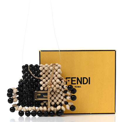 Fendi Acrylic Wood Beaded Pico Baguette Charm Natural 11 of 11