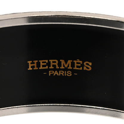Hermes Enamel Printed Wide Grand Apparat Bracelet 65 White 5 of 6