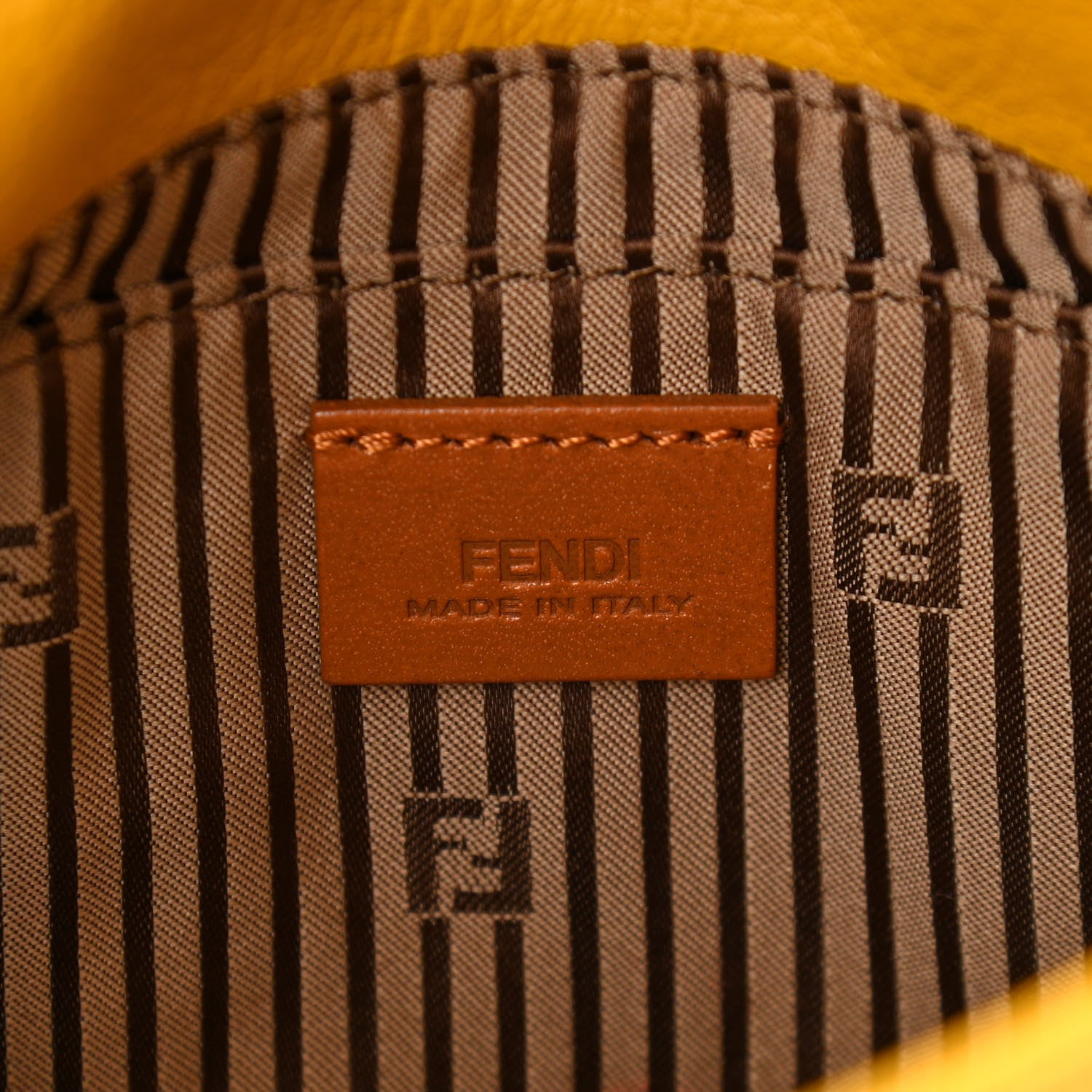 Fendi Vitello Flamingo Fendista Pouchette Crossbody Bag Yellow 6 of 10