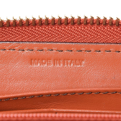 Burberry Haymarket Check Perforated Trim Large Ziggy Zip Around Wallet Orange 7 of 9