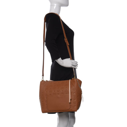 MCM Calfskin Ottomar Monogram Medium Klara Hobo Cognac 2 of 9