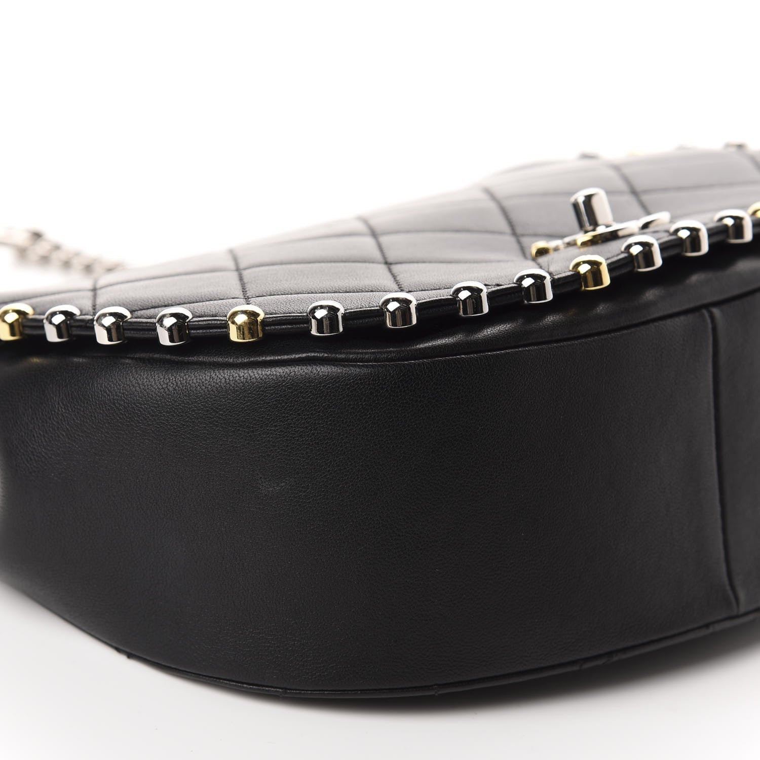 Chanel Lambskin Quilted Studded Bubble Flap Black 5 of 9