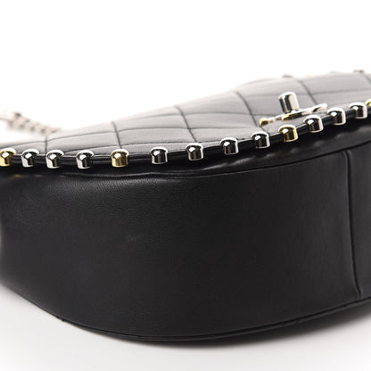 Chanel Lambskin Quilted Studded Bubble Flap Black 5 of 9