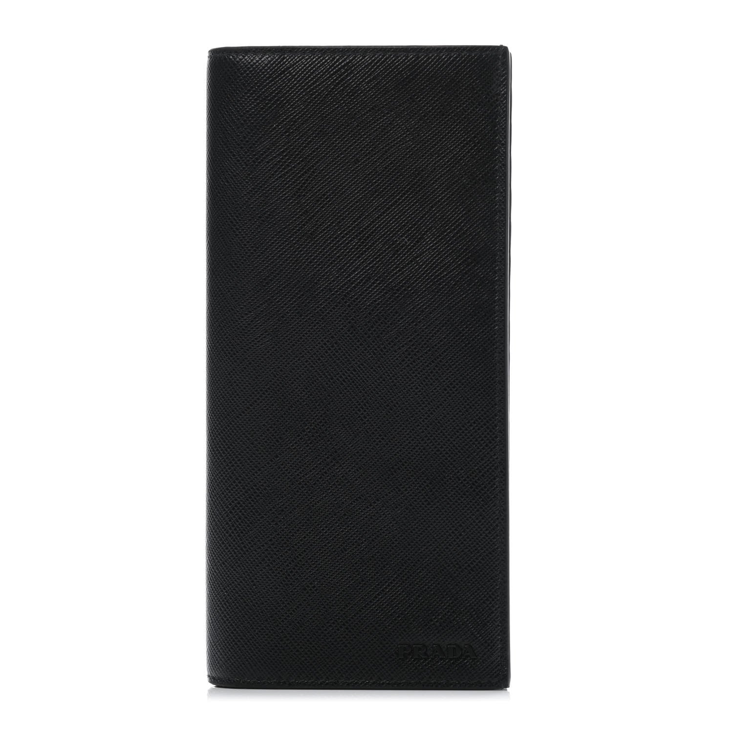 Prada Saffiano Muticolor Flap Wallet Black 1 of 4