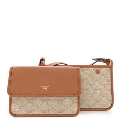 MCM Lauretos Nappa Small Himmel Crossbody Oatmeal 3 of 12