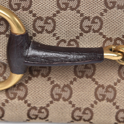 Gucci Monogram Horsebit Clutch Dark Brown 10 of 14