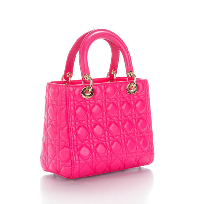 Christian Dior Lambskin Cannage Medium Lady Dior Pink 3 of 7