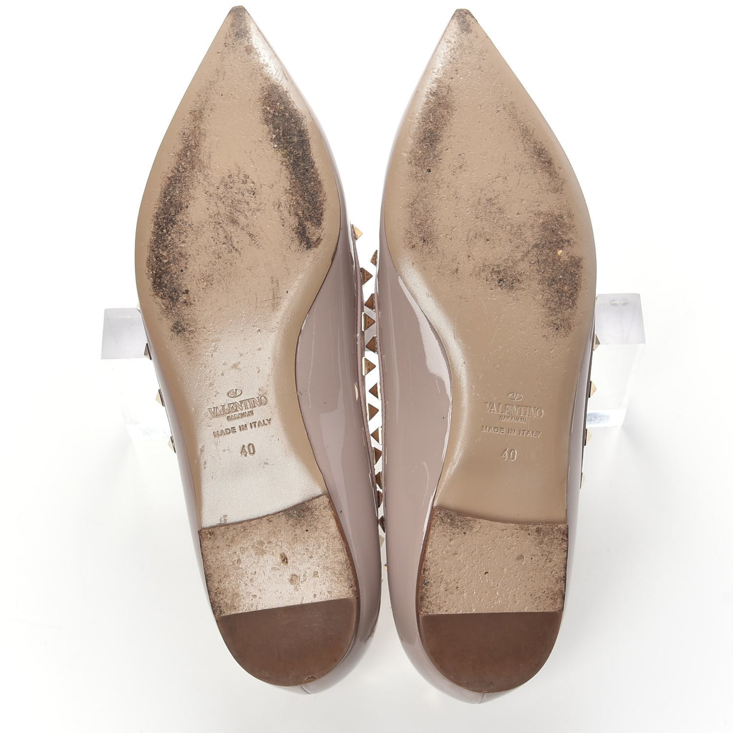 Patent Rockstud Ballerina Flats 40 Poudre