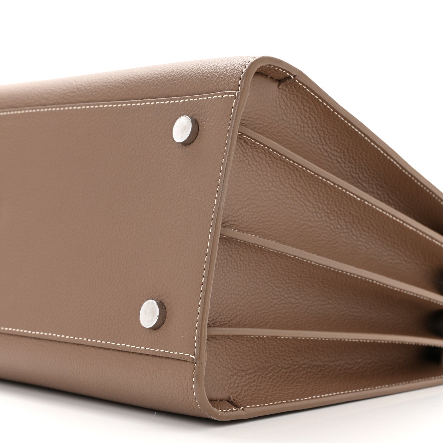 Saint Laurent Grained Calfskin Topstitch Small Classic Sac De Jour Taupe 10 of 10