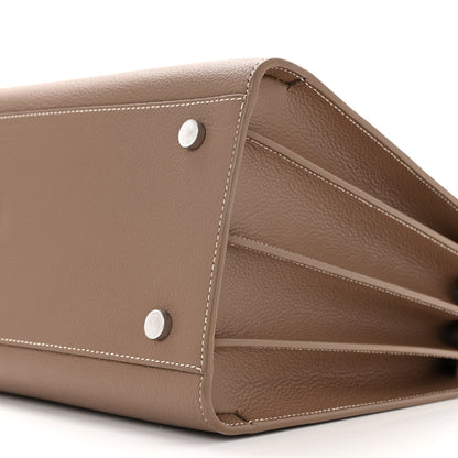 Saint Laurent Grained Calfskin Topstitch Small Classic Sac De Jour Taupe 10 of 10