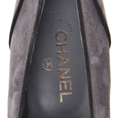 Chanel Suede Calfskin Mocassin CC Flats 41 Grey 7 of 9