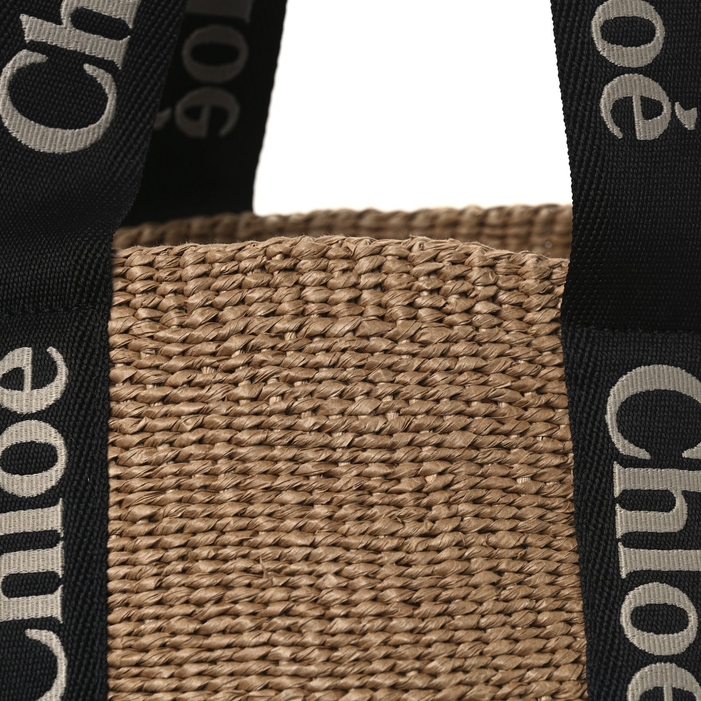 X MIFUKO Raffia Large Woody Basket Bag Black Beige