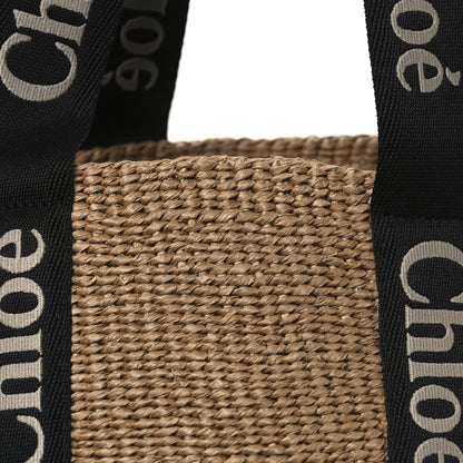 Chloe X MIFUKO Raffia Large Woody Basket Bag Black Beige 7 of 9