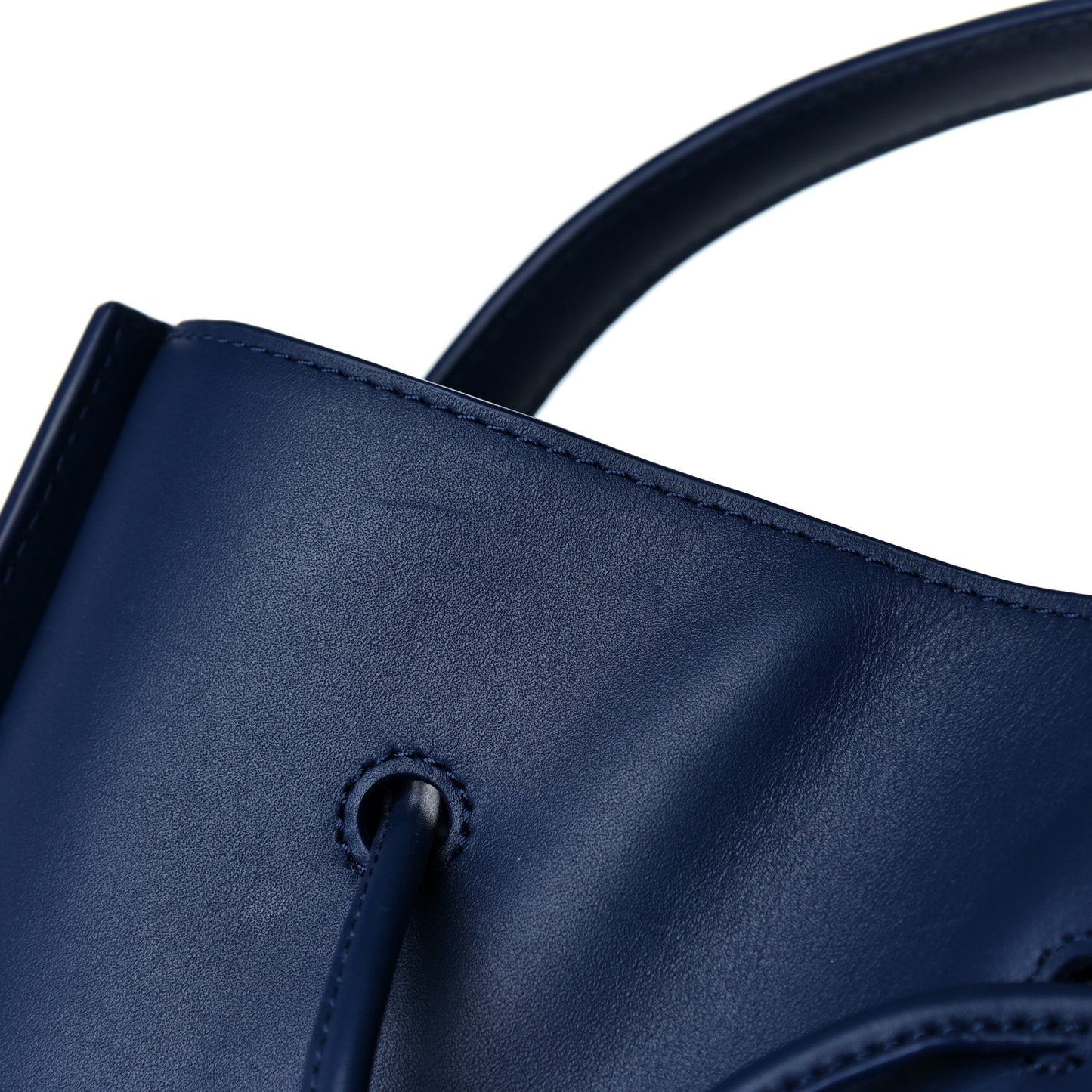 Smooth Calfskin Small Soleil Bucket Bag Midnight Blue