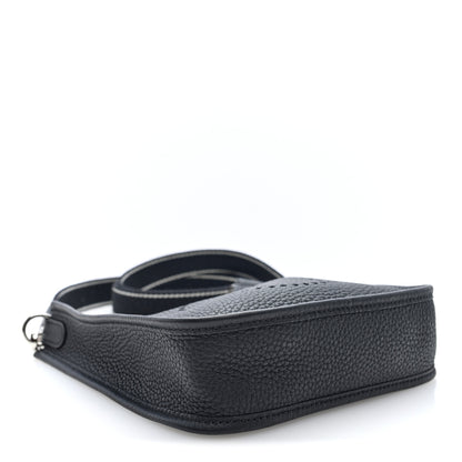 Hermes Taurillon Clemence Amazone Evelyne TPM Black White 4 of 10