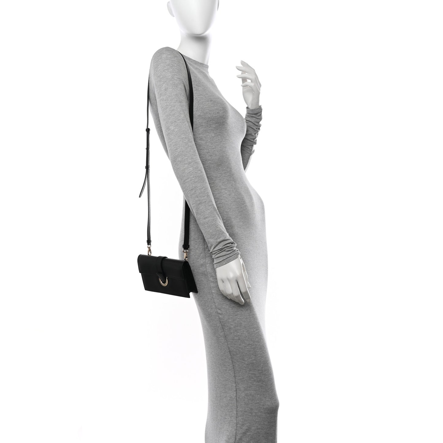 Pebbled Calfskin Thalia Wallet On Chain Black