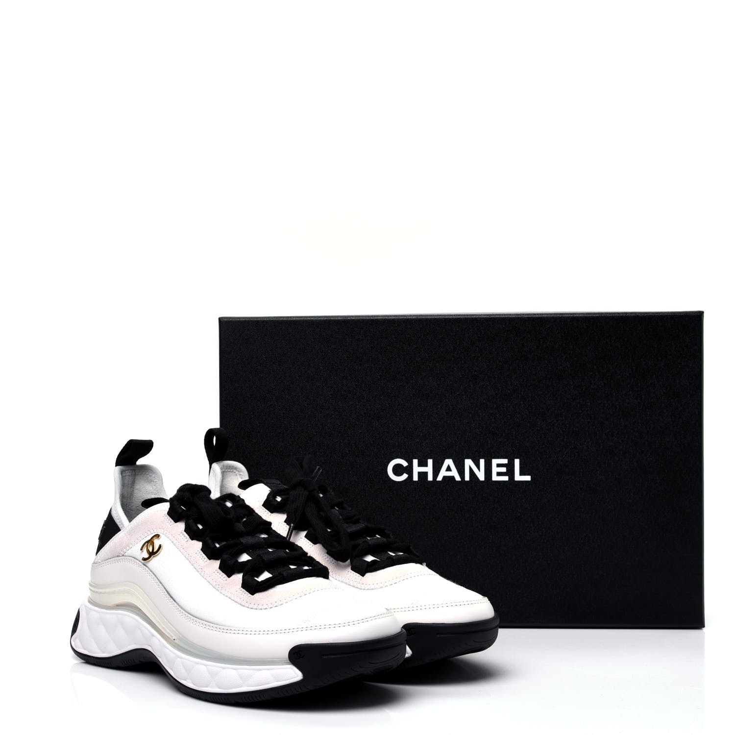 Chanel Velvet Calfskin Mixed Fibers CC Sneakers 36 Ivory 11 of 11