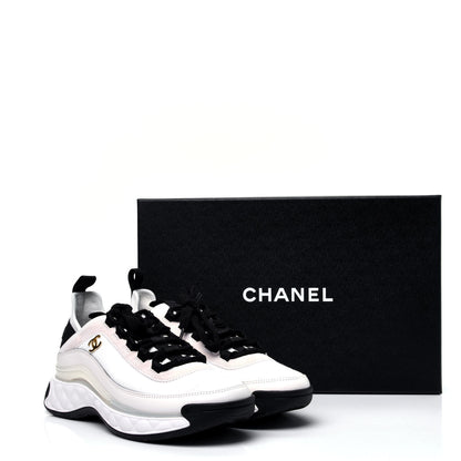 Chanel Velvet Calfskin Mixed Fibers CC Sneakers 36 Ivory 11 of 11