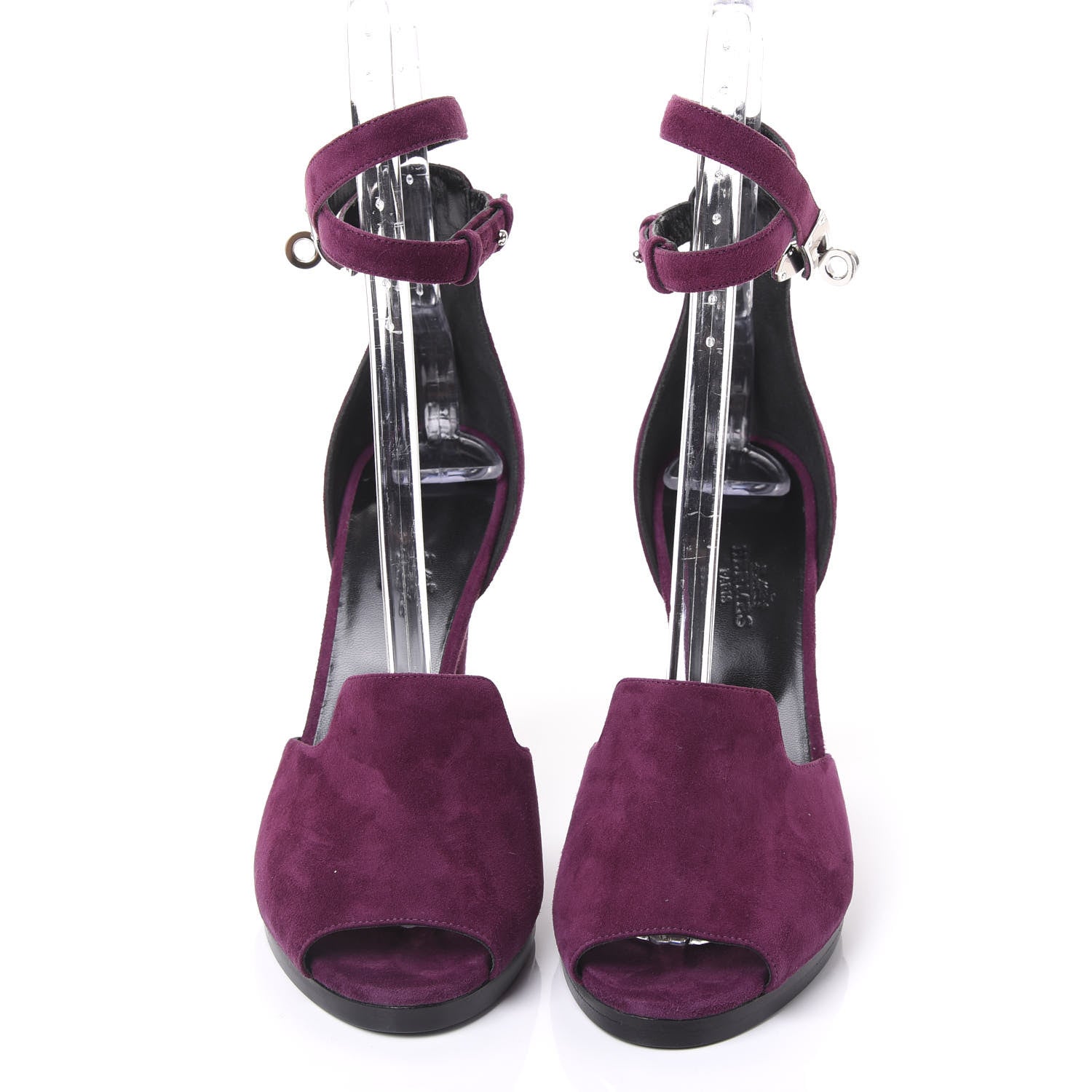 Hermes Suede Goatskin Nina Sandals 38 Lie De Vin 3 of 8