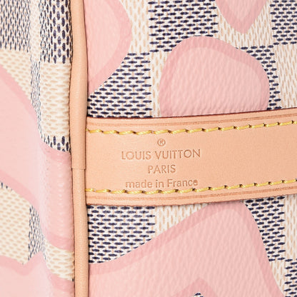 Louis Vuitton Damier Azur Tahitienne Speedy Bandouliere 30 Rose Ballerine 13 of 14