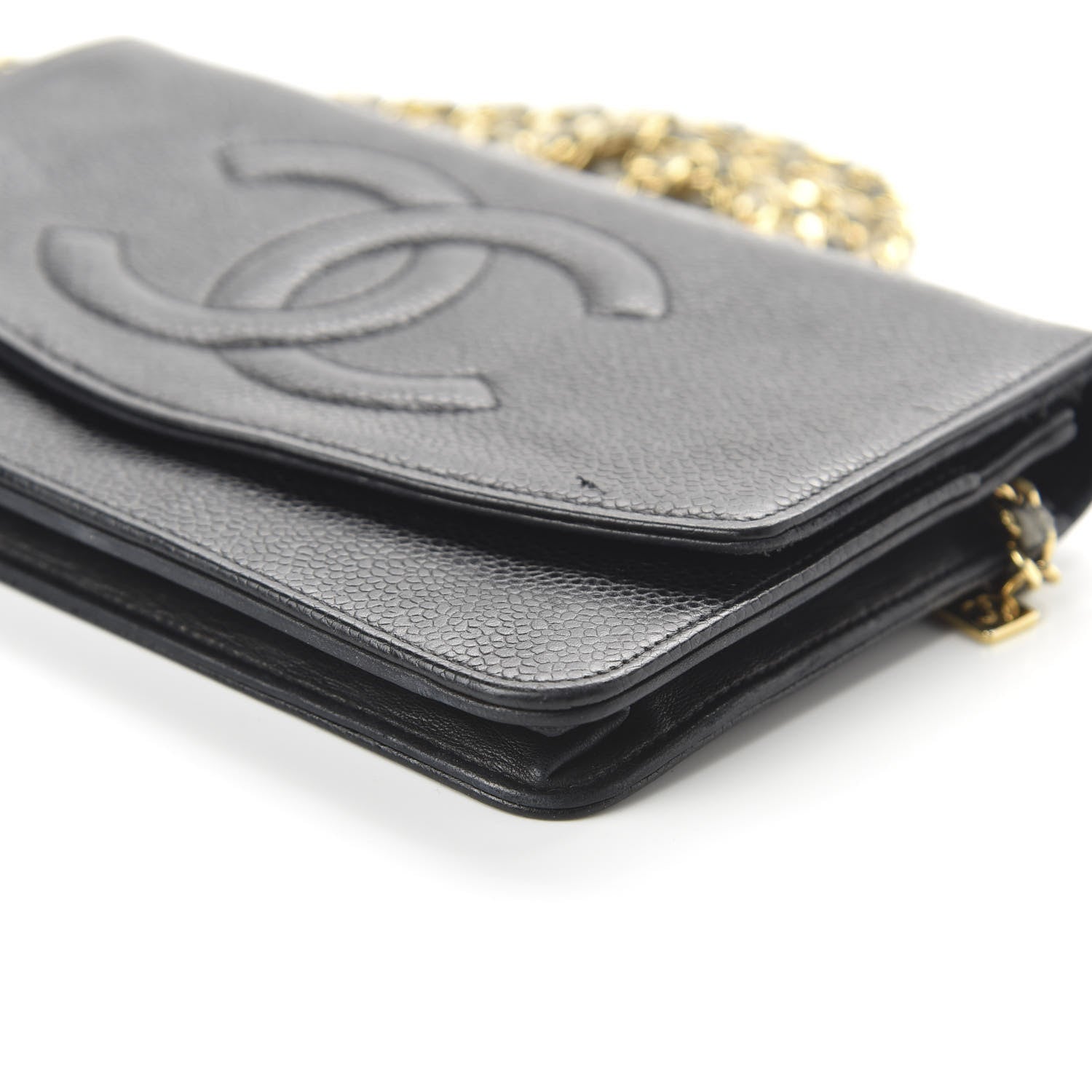 Chanel Caviar Timeless CC Wallet On Chain WOC Black 7 of 14