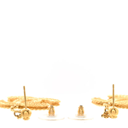 Chanel CC Drop Earrings Matte Gold 3 of 5