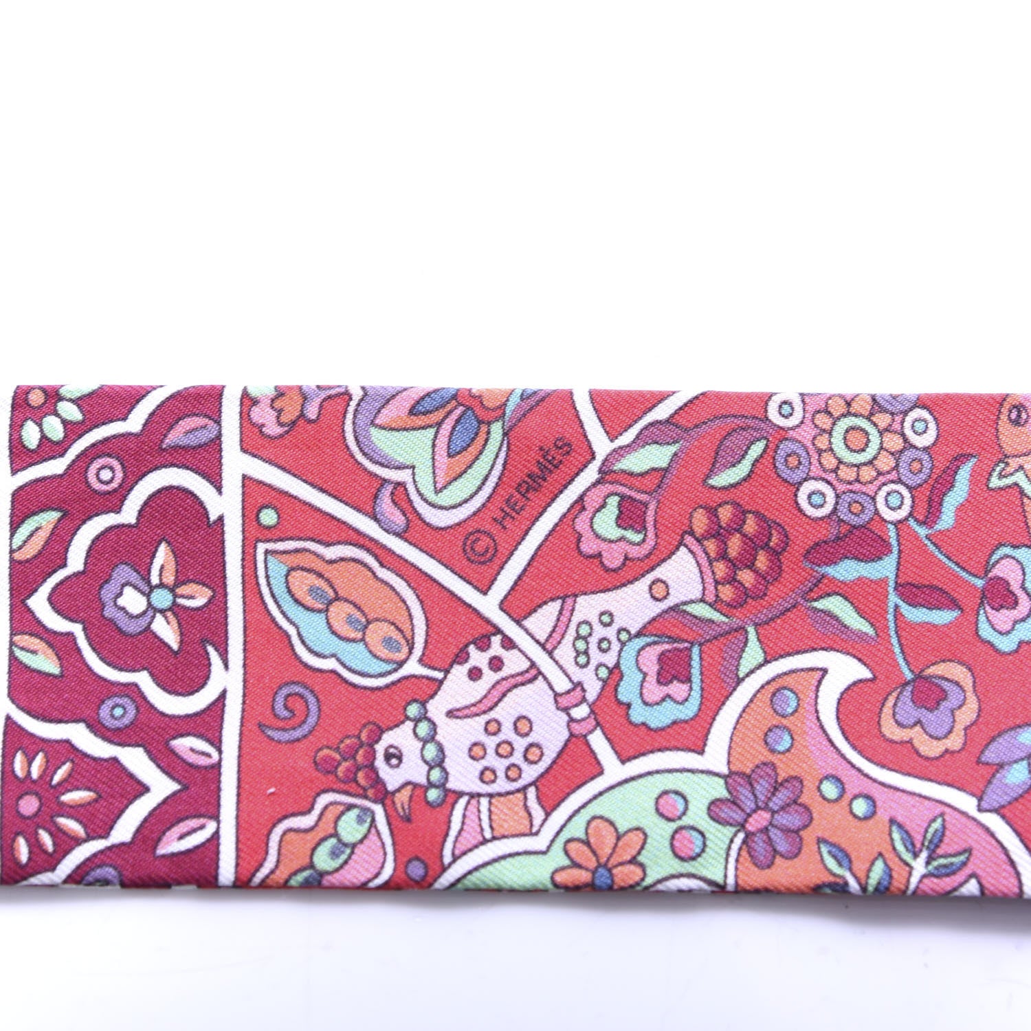 Hermes Silk Au Pays Des Oiseaux Fleurs Twilly 4 of 4
