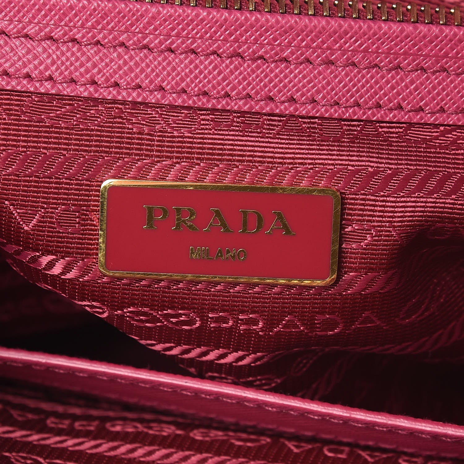 Prada Saffiano Lux Small Galleria Double Zip Tote Fuxia 8 of 14