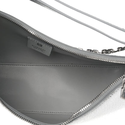 Givenchy Metallic Lambskin Small Moon Cut Out Shoulder Bag Silvery 4 of 7