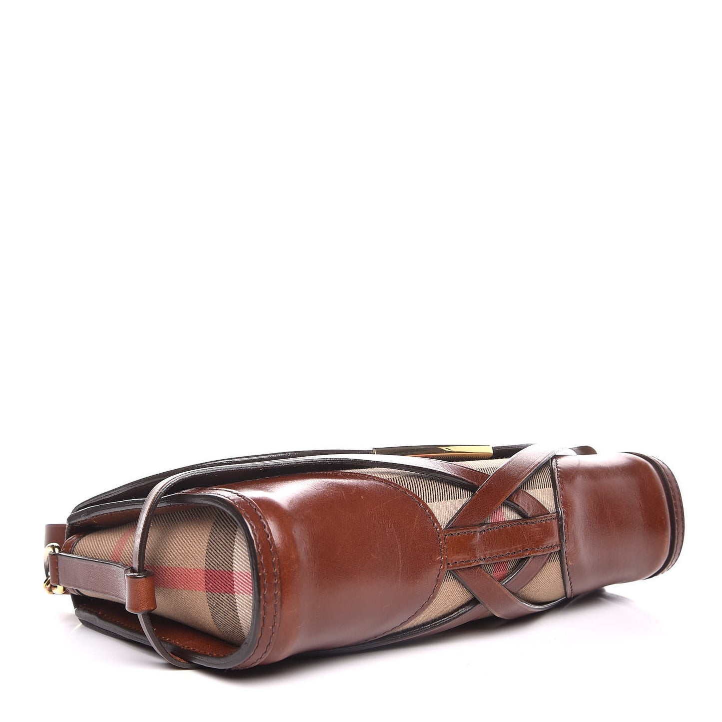 House Check Bridle Calfskin Small Abbott Crossbody Bag Tan