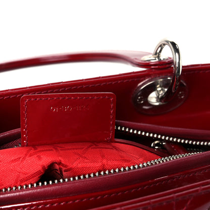 Christian Dior Patent Cannage Medium Lady Dior Red 7 of 10