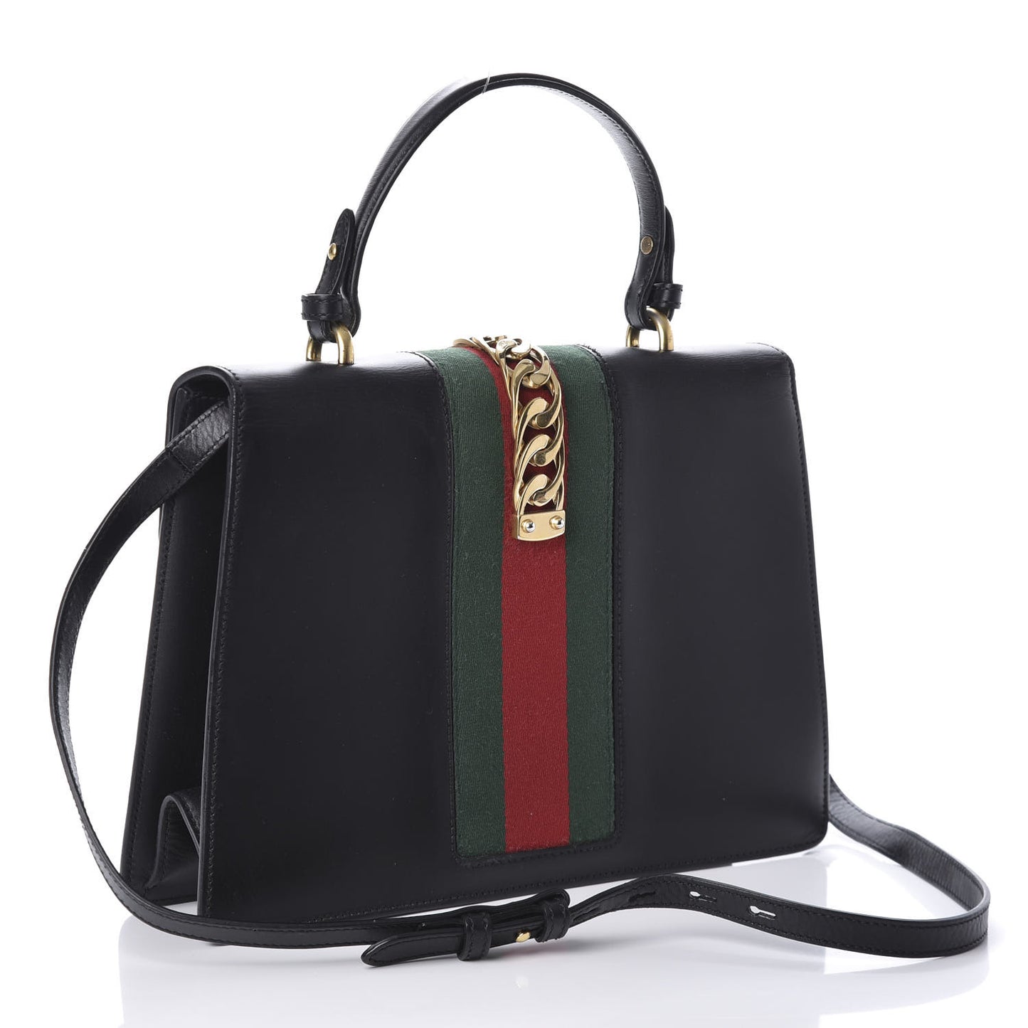 Calfskin Medium Sylvie Top Handle Bag Black