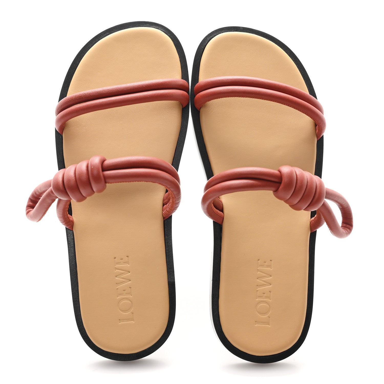 Loewe Calfskin Flamenco Sandals 36 Sand Dark Rust 2 of 8