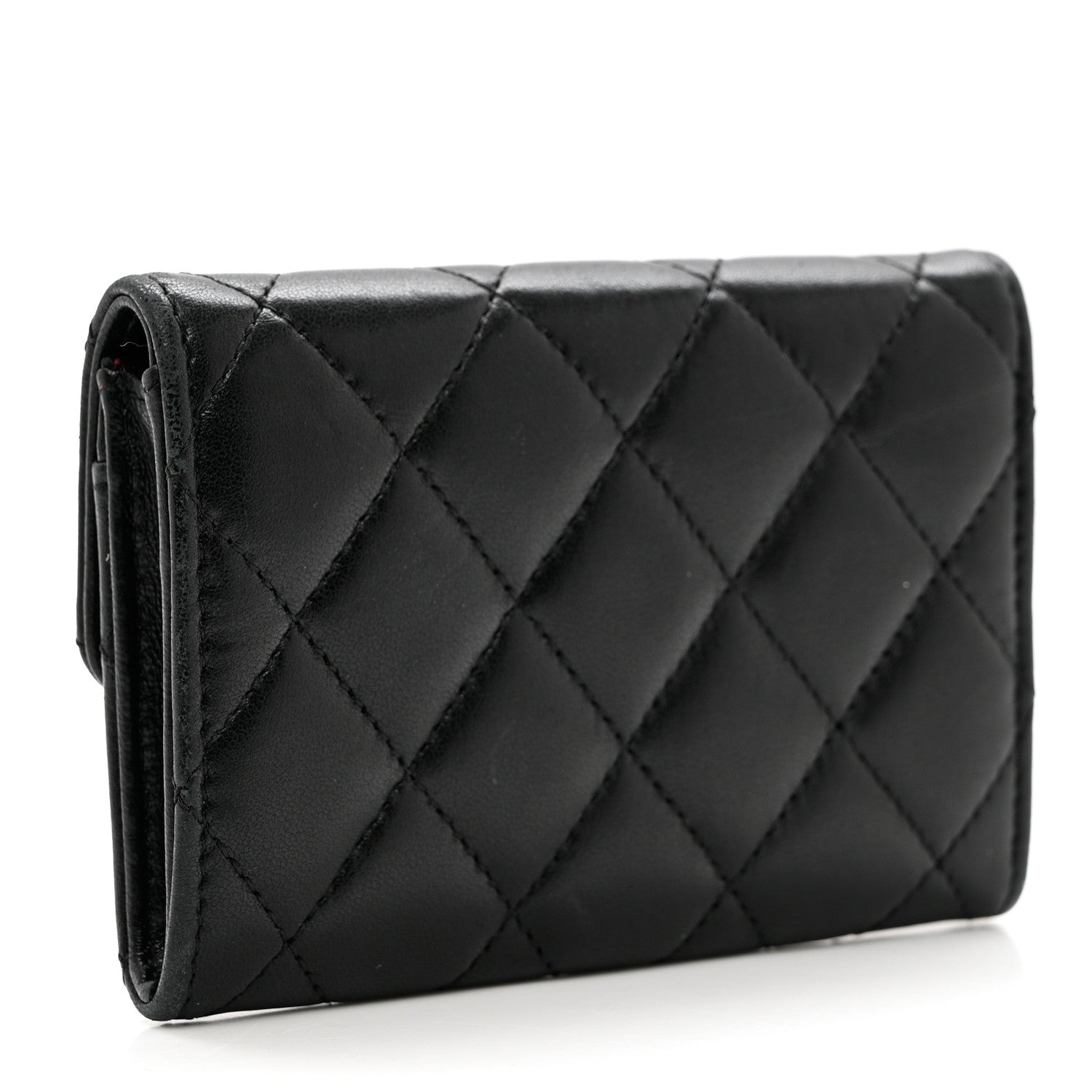 Chanel Lambskin Quilted Flap Card Holder Wallet Black 3 of 11